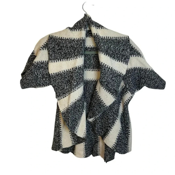 Express Striped Wool Blend Ruffle Cardigan - Picture 1 of 4